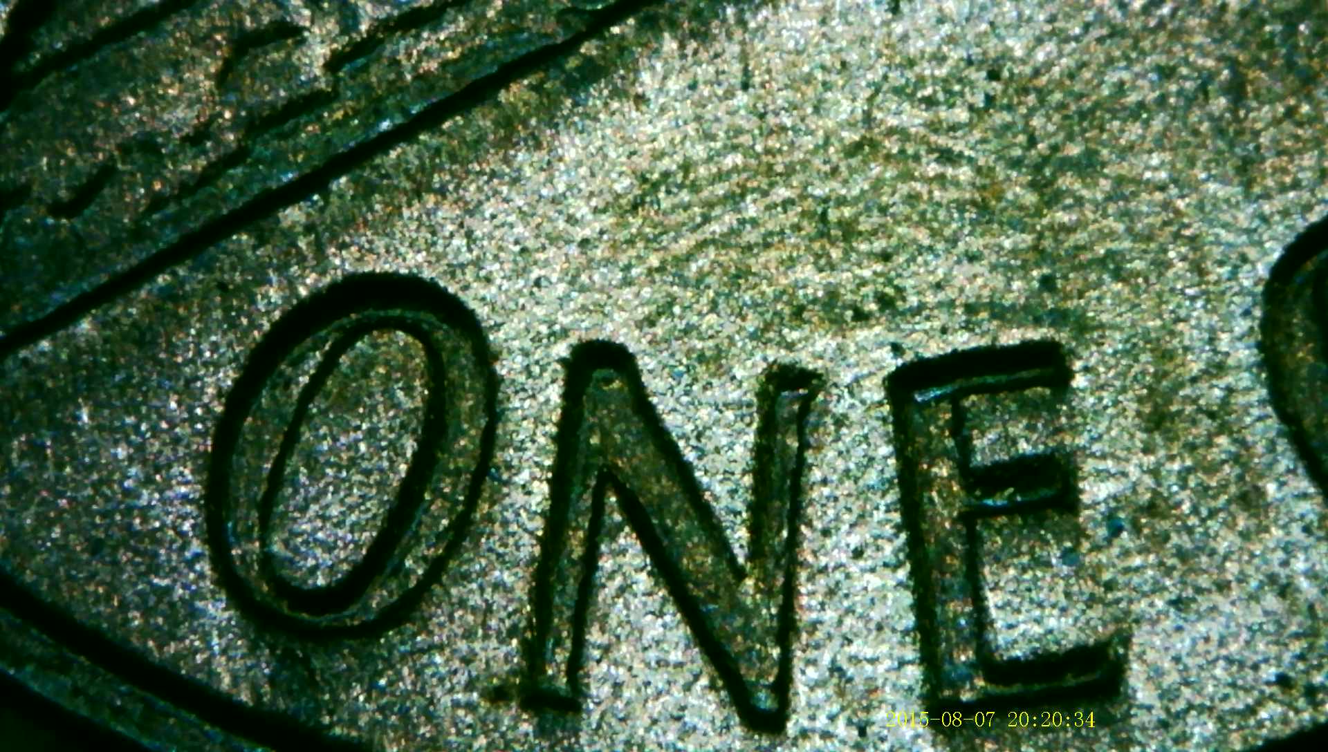 Very-Odd-Color-Penny-1964-D-Looks-Sandblasted